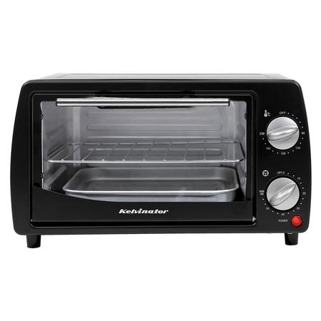 Kelvinator 10L 800W OTG with Baking Tray, 60mins Timer with Bell Ring, Cool Touch Handle, SS Heating Element, 2 Years Warranty, Black