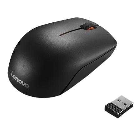 Lenovo 300 Wireless Compact Mouse, 1000 DPI Optical sensor, 2.4GHz Wireless Nano USB, 10m range, 3 Button(left,right,scroll) upto 3M left/right clicks & 1 Year Battery, Ambidextrous, Ergonomic