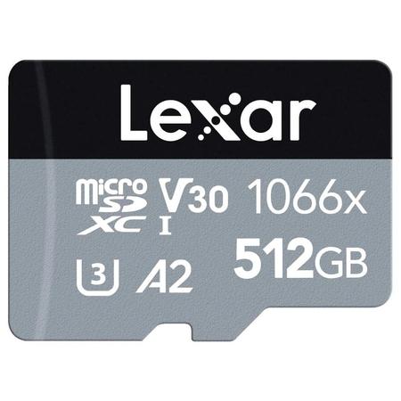 Lexar Professional 1066x 512 GB Silver Series microSDXC Memory Card Lexar Professional 1066x 512 GB Silver Series microSDXC Memory Card