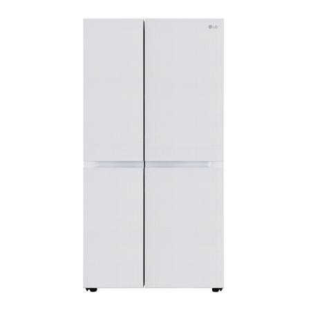 LG 650 L, Side by Side Refrigerator with Premium Glass Door, Smart Inverter Compressor in Linen White Finish, 3-Star