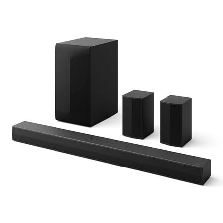 LG Soundbar S65TR, 5.1 Ch, 600 W Powerful Surround Sound with Wireless Subwoofer and Rear Speaker, Dolby Digital