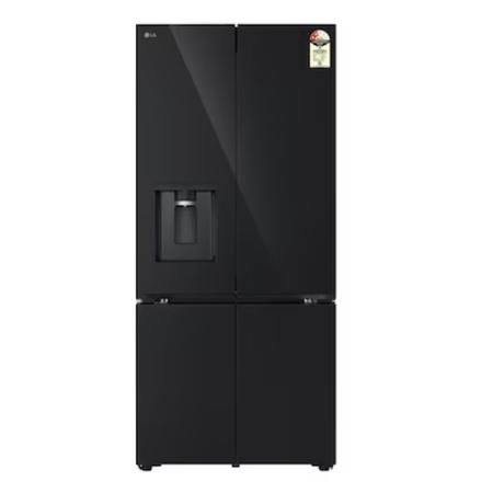 LG 605 L 2 Star Convertible French Door Refrigerator, Black Glass, GV-F25FFGHB