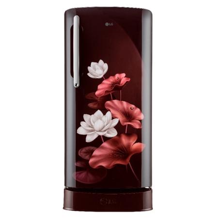 LG 201 L 5 Star Single Door Direct Cool Refrigerator with Smart Inverter Compressor Base Stand Drawer, Scarlet Lotus, GLD2156ZHSL