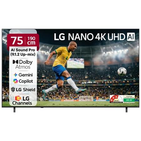 LG 190 cm (75 inches), NU885 Nanocell Smart TV with alpha 7 AI Processor 4K Gen9, Filmmaker Mode with Dolby Atmos 2026, Black, 75NU885BPLA LG 190 cm (75 inches), NU885 Nanocell Smart TV with alpha 7 AI Processor 4K Gen9, Filmmaker Mode with Dolby Atmos 2026, Black, 75NU885BPLA
