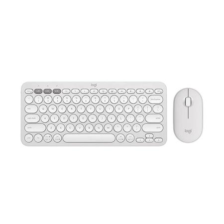 Logitech Pebble 2 Combo, Wireless Keyboard and Mouse, Tonal White Logitech Pebble 2 Combo, Wireless Keyboard and Mouse, Tonal White
