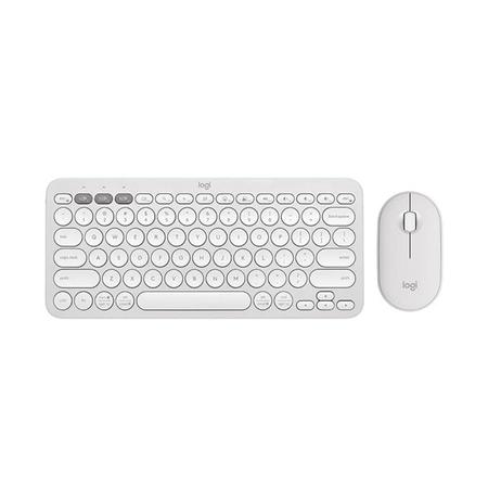 Logitech Pebble 2 Combo, Wireless Keyboard and Mouse, Tonal White