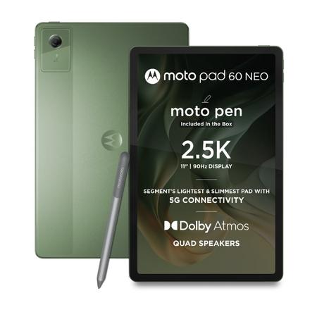 Moto Pad 60 Neo 27.94 cm (11 Inch) WiFi + 5G Tablet with Pen, 8 GB RAM, 128 GB, Pantone Bronze Green, ZAGW0005IN