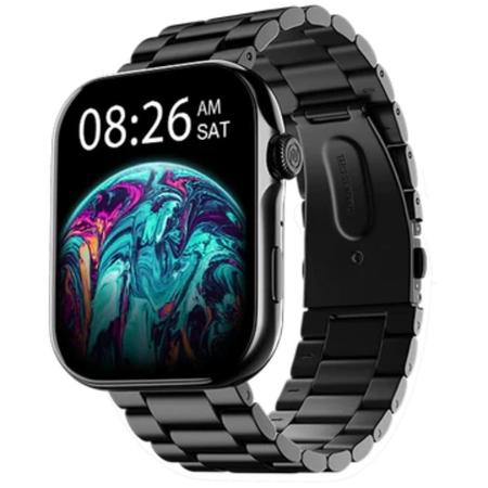 Noise Colorfit Ultra 3 Smartwatch, 4.97 cm (1.96 inch) AMOLED Display, Bluetooth Calling, Premium Metallic Build, Upto 7 Days Battery, Rotating Functional Crown, Gesture Control, Voice Assistant (Metallic Strap Black)