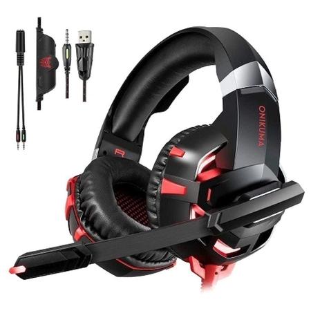 Onikuma K2 Pro Wired Gaming Headphone with 3D Stereo Surround Sound, Black and Red Onikuma K2 Pro Wired Gaming Headphone with 3D Stereo Surround Sound, Black and Red
