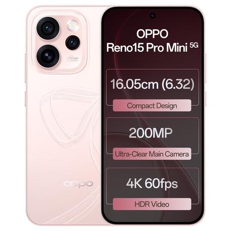 Oppo Reno15Pro Mini 5G 256 GB, 12 GB RAM, Crystal Pink, Mobile Phone