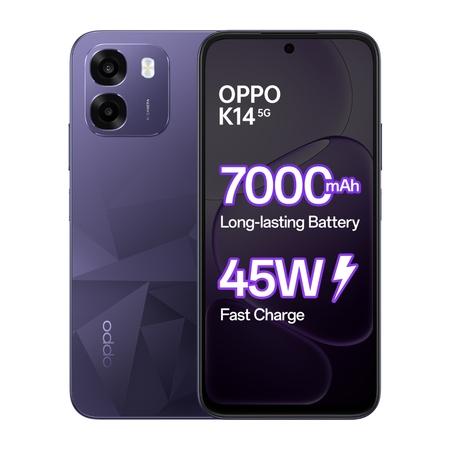 OPPO K14 5G 128 GB, 6 GB RAM, Prism Violet, Mobile Phone