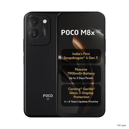 POCO M8x 5G 128 GB, 6 GB RAM, Smartphone, Black POCO M8x 5G 128 GB, 6 GB RAM, Smartphone, Black