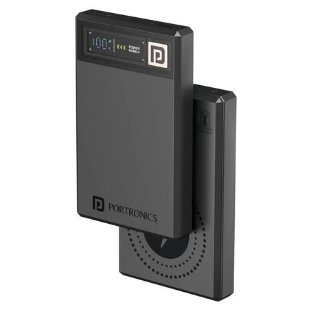 Portronics Luxcell Magclick 10000 mAH Power Bank, Dark Grey, POR-2257