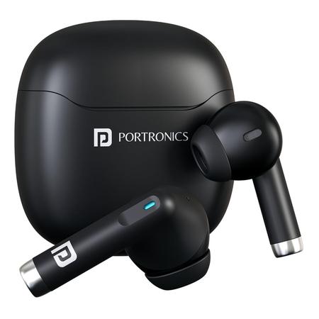 Portronics Twins S18 Pro In Ear TWS Earbuds with 30 Hours Playtime, in Built HD Mic, Game/Music Mode, 13 mm Dynamic Driver, Low Latency, Touch Control, Type C Fast Charging, Light Weight, Comfy Fit (Black) - POR 2841 Portronics Twins S18 Pro In Ear TWS Earbuds with 30 Hours Playtime, in Built HD Mic, Game/Music Mode, 13 mm Dynamic Driver, Low Latency, Touch Control, Type C Fast Charging, Light Weight, Comfy Fit (Black) - POR 2841