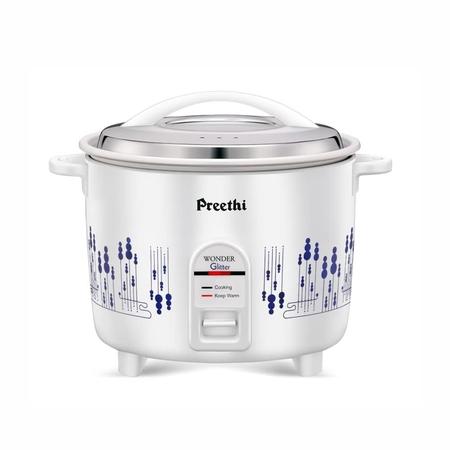 Preethi Glitter 1.8 litres Electric Rice Cooker with Rust Proof Body & Anodized Aluminium Pan