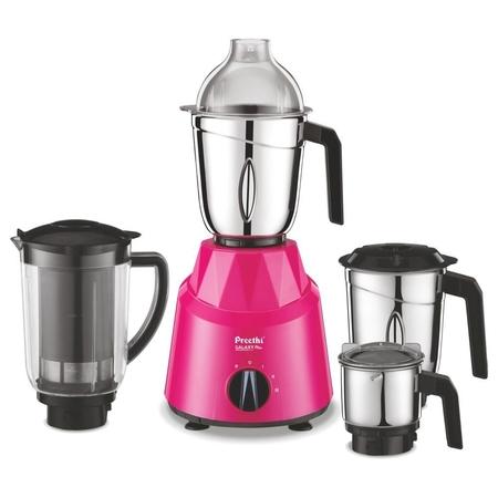 Preethi Galaxy Plus 750 Watt Mixer Grinder with 4 Stainless Steel Jar, Pink
