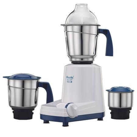 Preethi Eco Chef Neo 500W 3 Jars Mixer Grinder, 3 Speed Switch, White Preethi Eco Chef Neo 500W 3 Jars Mixer Grinder, 3 Speed Switch, White