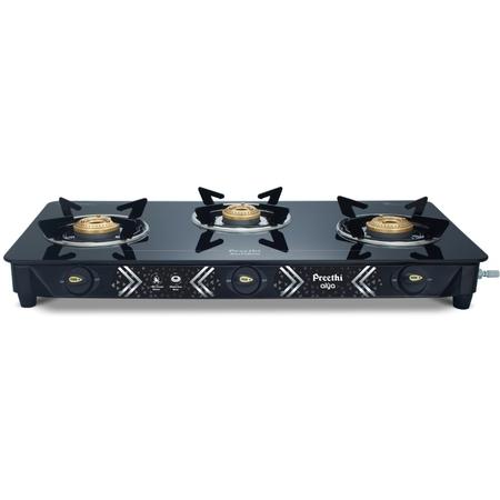 Preethi Alya 3 Burner Cooktop Black