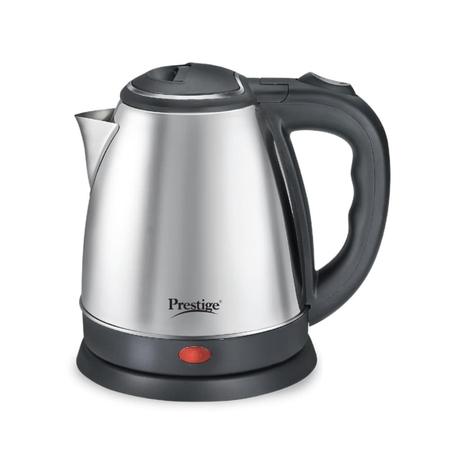Prestige PKOSS 1.5 L 1500 W Stainless Steel Electric Kettle, Single-Touch Lid Locking, 360 Degree Swivel Base, Silver