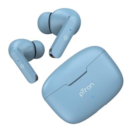 pTron True Wireless Bassbuds Air Bluetooth Headphones,Upto 32 Hours of Playtime, 13 mm Dynamic Drivers, Built-In Dual HD Mic, Bluetooth v5.1, Quick Connect ,Touch Control, Voice Assistant Support, Type-C Fast Charging, Powder Blue pTron True Wireless Bassbuds Air Bluetooth Headphones,Upto 32 Hours of Playtime, 13 mm Dynamic Drivers, Built-In Dual HD Mic, Bluetooth v5.1, Quick Connect ,Touch Control, Voice Assistant Support, Type-C Fast Charging, Powder Blue