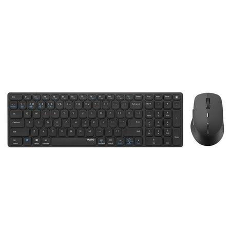 Rapoo 9350M C-Type Rechargeable Bluetooth Wireless Multi-Device Mouse & Keyboard Set, Dark Grey