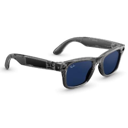 Ray-Ban Meta (Gen 2), Wayfarer, Shiny Transparent Grey Smart AI Glasses for Men, Women with 2x Battery Life, 3K Ultra HD Resolution, 12 MP Ultra-Wide Camera, Audio, Video, Transitions Sapphire Lenses Ray-Ban Meta (Gen 2), Wayfarer, Shiny Transparent Grey Smart AI Glasses for Men, Women with 2x Battery Life, 3K Ultra HD Resolution, 12 MP Ultra-Wide Camera, Audio, Video, Transitions Sapphire Lenses