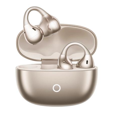 realme Buds Clip Open-Ear Wireless Earbuds with 11 mm Dual Magnet Drivers, 3D Spatial Audio, 36 H Playtime, AI ENC, IP55 Rating and 45 ms Low Latency (Titanium Gold)
