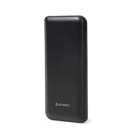 Reconnect 10000 mAh Power Bank, 2 Type A Port & 1 Type C Port, 10 W, Multiple device support, Short Circuit protection, Auto USB detection, Auto Cut-off, Slim, Lightweight, Durable, Black Reconnect 10000 mAh Power Bank, 2 Type A Port & 1 Type C Port, 10 W, Multiple device support, Short Circuit protection, Auto USB detection, Auto Cut-off, Slim, Lightweight, Durable, Black