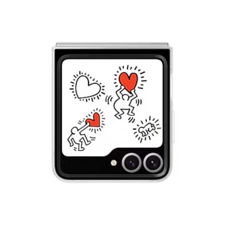 Samsung Galaxy Z Flip6 Flipsuit Case, Kieth Haring Card, White