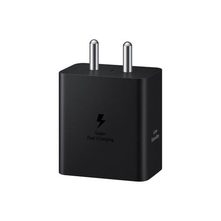 Samsung Galaxy 45 W Travel Adaptor Without Cable, Super Fast Charging 2.0, USB Type C, PD 3.0, Smart IC Technology, Over Current Protection, Over Heating and Short Circuit Protection, Black