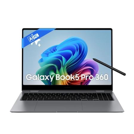 Samsung Galaxy Book5 Pro 360 NP960QHA-KG3IN Notebook Laptop (Intel Core Ultra 5/16 GB/512 GB SSD/Intel Arc Graphics/Windows 11 Home/MSOffice/Dynamic AMOLED 2X), 40.64 cm - 16 inch, Grey Samsung Galaxy Book5 Pro 360 NP960QHA-KG3IN Notebook Laptop (Intel Core Ultra 5/16 GB/512 GB SSD/Intel Arc Graphics/Windows 11 Home/MSOffice/Dynamic AMOLED 2X), 40.64 cm - 16 inch, Grey