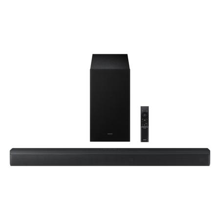 Samsung 370 W 3.1 ch Soundbar with Dolby Audio, DTS Virtual:X, Q-Symphony, Center Speaker, 3D surround sound, HDMI ARC, Optical In, Bluetooth, USB, Wireless Subwoofer (HW-B650F/XL, Black)