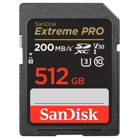 SanDisk 512 GB Extreme Pro SD UHS-I Memory Card with Up to 200 MB/Sec Read Speed