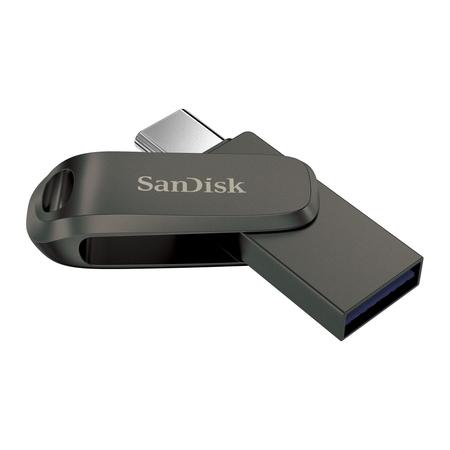 SanDisk Mobile Pen Drive Luxe 128 GB, USB Type A & USB C Connector, Up to 400 MB/sec, Grey