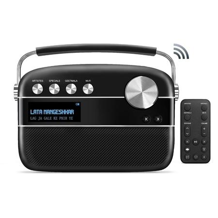 Saregama Carvaan Wifi Hindi 5000 Pre-Loaded Songs with Podcast, FM/BT/AUX (Classic Black)
