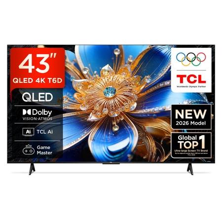 TCL T6D 109.22 cm (43 inch) QLED Google TV, 43T6D, Black TCL T6D 109.22 cm (43 inch) QLED Google TV, 43T6D, Black