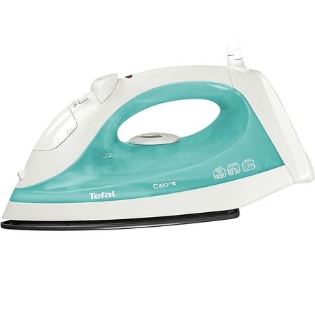 Tefal Calore, 1300 Watts, Steam Iron, 150 ML Water Tank Capacity, Non-Stick Soleplate, Green and White