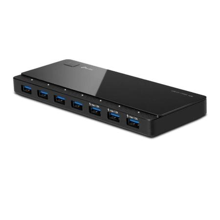 TP-Link UH700 Powered USB Hub with 7 Data Smart Charging USB 3.0 Ports, Compatible with Windows, Mac OS X and Linux Systems, 5V/1.5A Power Output (Black)