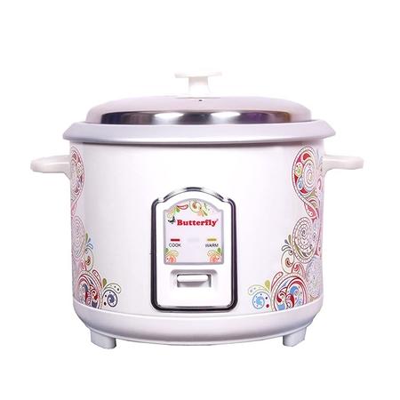 Butterfly litres Electric Rice Cooker, Raga, Comes With Additional  Bowl, Stainless Steel Top Lid, White