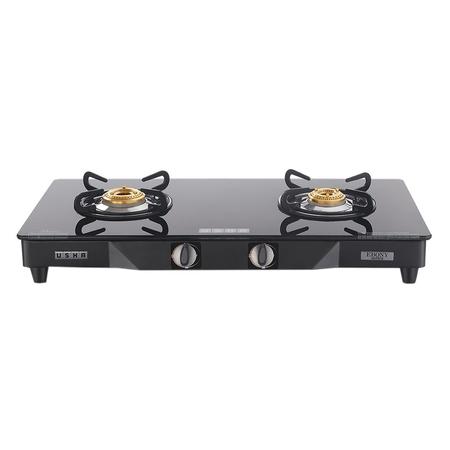Usha Ebony GS2001 Cooktop with 2 Brass Burners Usha Ebony GS2001 Cooktop with 2 Brass Burners