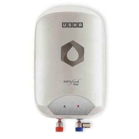 Usha Instafresh Neo 3 L Instant Water Geyser 3 kW, Copper Heating Element, Leak-Proof Tank, Rust-Proof Body, Thermal Cut-Off, White Usha Instafresh Neo 3 L Instant Water Geyser 3 kW, Copper Heating Element, Leak-Proof Tank, Rust-Proof Body, Thermal Cut-Off, White