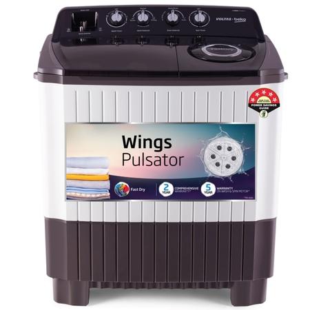 Voltas Beko 7.5 kg Semi Automatic, Double Water Fall, 4 Wash Program, Special Pulsator, Fast Dry, Grey, 5 Star (GRSSWH4PTR0)