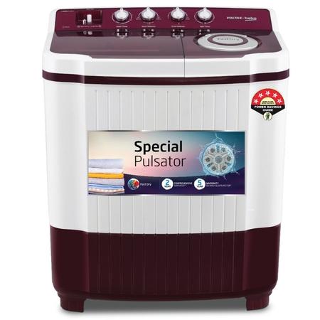 Voltas Beko 9 kg Semi Automatic, Dual Waterfall, Wing Pulsator, Lint filter, Burgundy, 5 star (WTT90UCA/BRSSWH4PTR0) Voltas Beko 9 kg Semi Automatic, Dual Waterfall, Wing Pulsator, Lint filter, Burgundy, 5 star (WTT90UCA/BRSSWH4PTR0)