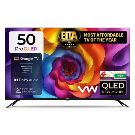 VW 127 cm (50 inches), Pro Series 4K Ultra HD Smart QLED Google TV, Black, VW50GQ1