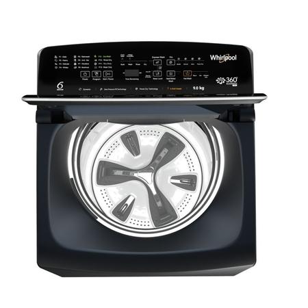 Whirlpool 9 kg Top Load, 360 Degree Bloom wash, In-Built Heater, ZPF Technology, 6th sense Technology, Midnight Grey (360 degree Bloom Wash Pro) Whirlpool 9 kg Top Load, 360 Degree Bloom wash, In-Built Heater, ZPF Technology, 6th sense Technology, Midnight Grey (360 degree Bloom Wash Pro)