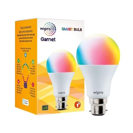 Wipro Garnet 9 Watts B22 NS9001 Smart Light (with 16 million color, Alexa And Google Assistant Supported) Wipro Garnet 9 Watts B22 NS9001 Smart Light (with 16 million color, Alexa And Google Assistant Supported)