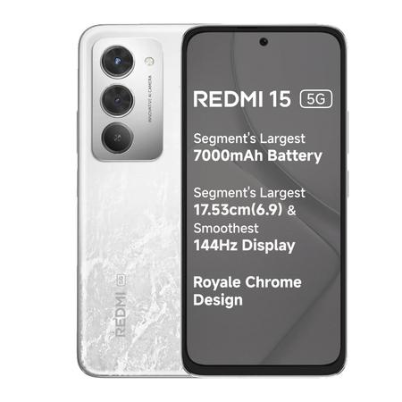 Redmi 15 5G 128 GB, 6 GB RAM, Frosted White, Mobile Phone Redmi 15 5G 128 GB, 6 GB RAM, Frosted White, Mobile Phone