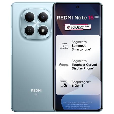 Redmi Note 15 5G 128 GB, 8 GB RAM, Glacier Blue, Mobile Phone
