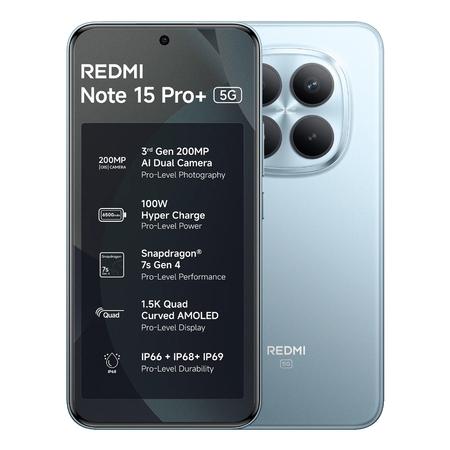 Redmi Note 15 Pro+ 5G 256 GB, 8 GB RAM, Mirage Blue, Mobile Phone Redmi Note 15 Pro+ 5G 256 GB, 8 GB RAM, Mirage Blue, Mobile Phone