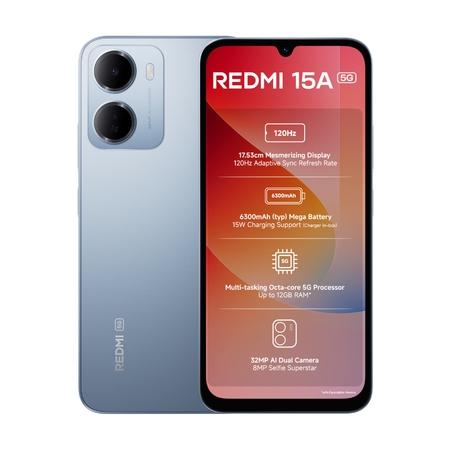 Redmi 15A 5G 64 GB, 4 GB RAM, Blue, Mobile Phone